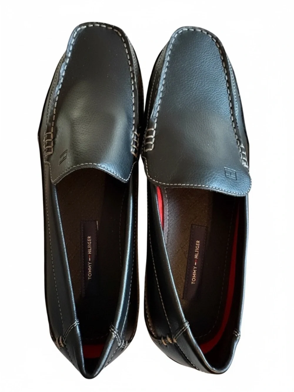 Men's Tommy Hilfiger Dathan Slip On Driving Loafers In Black Size 9.5